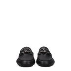 Black Leather Slip-On Loafers
