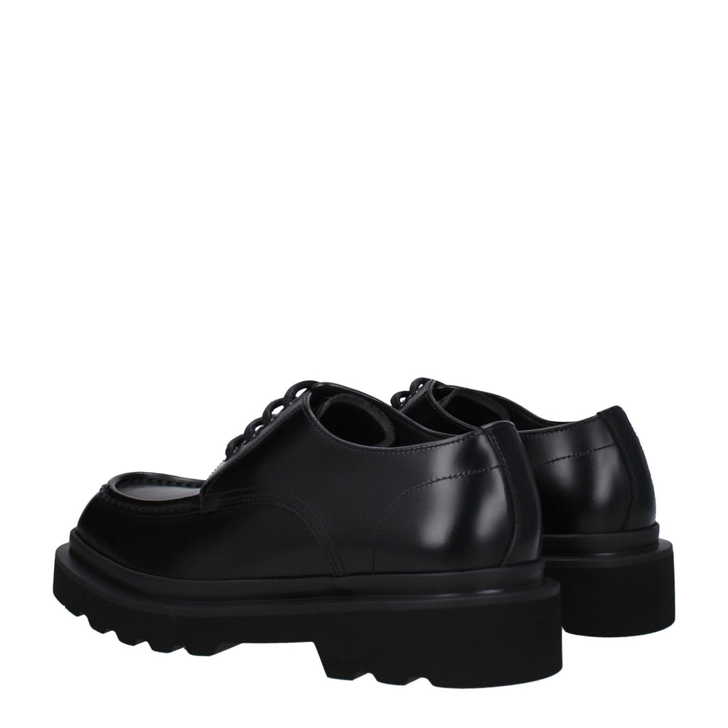 Black Leather Oxfords And Derbies