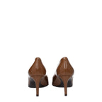 Brown Leather High Heel Pumps