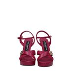 Pink Leather Platform Sandals
