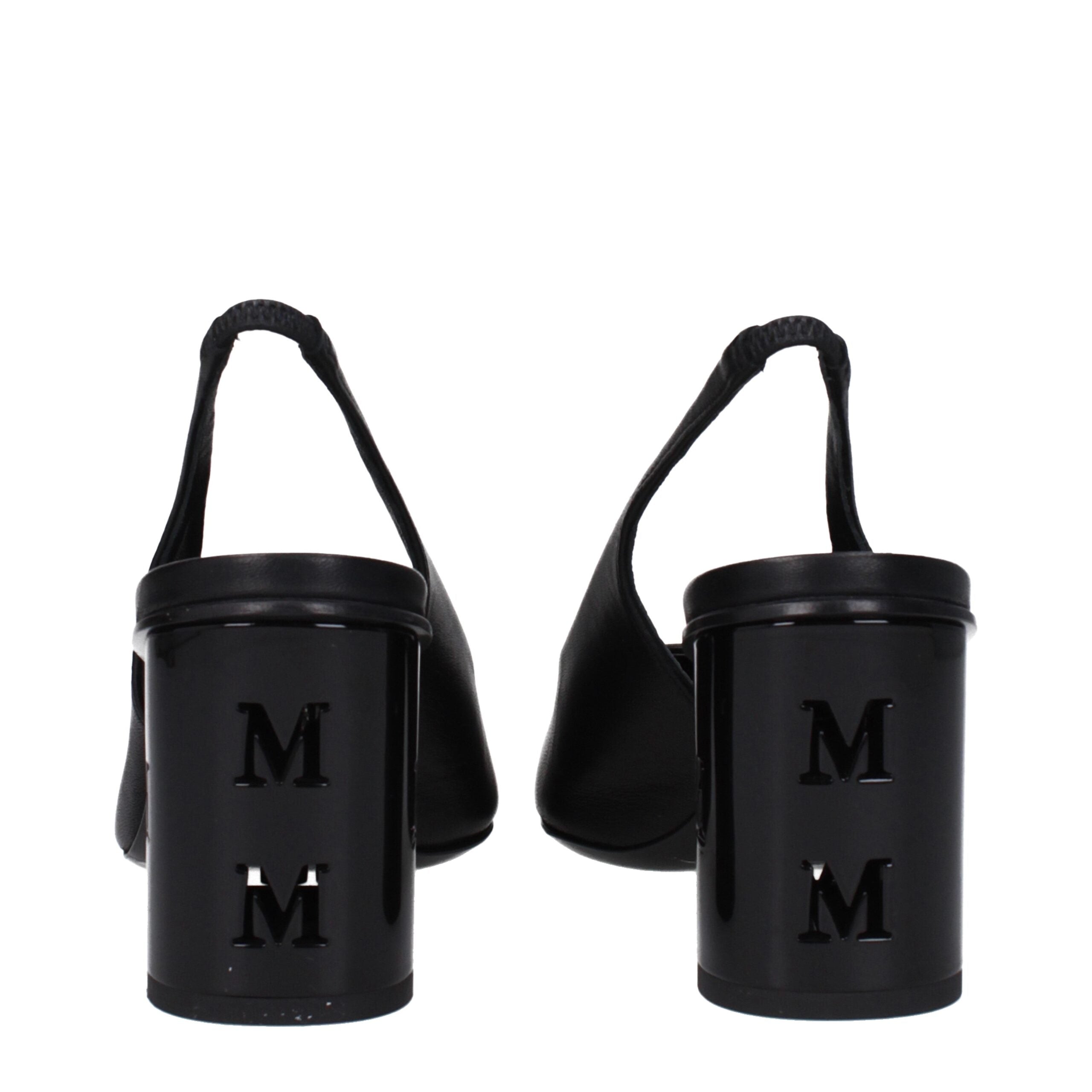 Black Leather High Heel Pumps