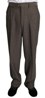 Brown Single Breasted Wool Suit