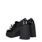 Black Leather Platform Loafers