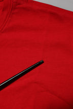 Red Cotton Crew Neck Short Sleeves T-shirt