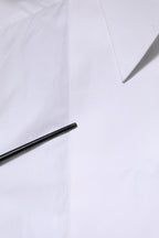 White Cotton Collared Long Sleeves Shirt Top