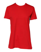 Red Plain Short Sleeve Crew Neck Top T-shirt