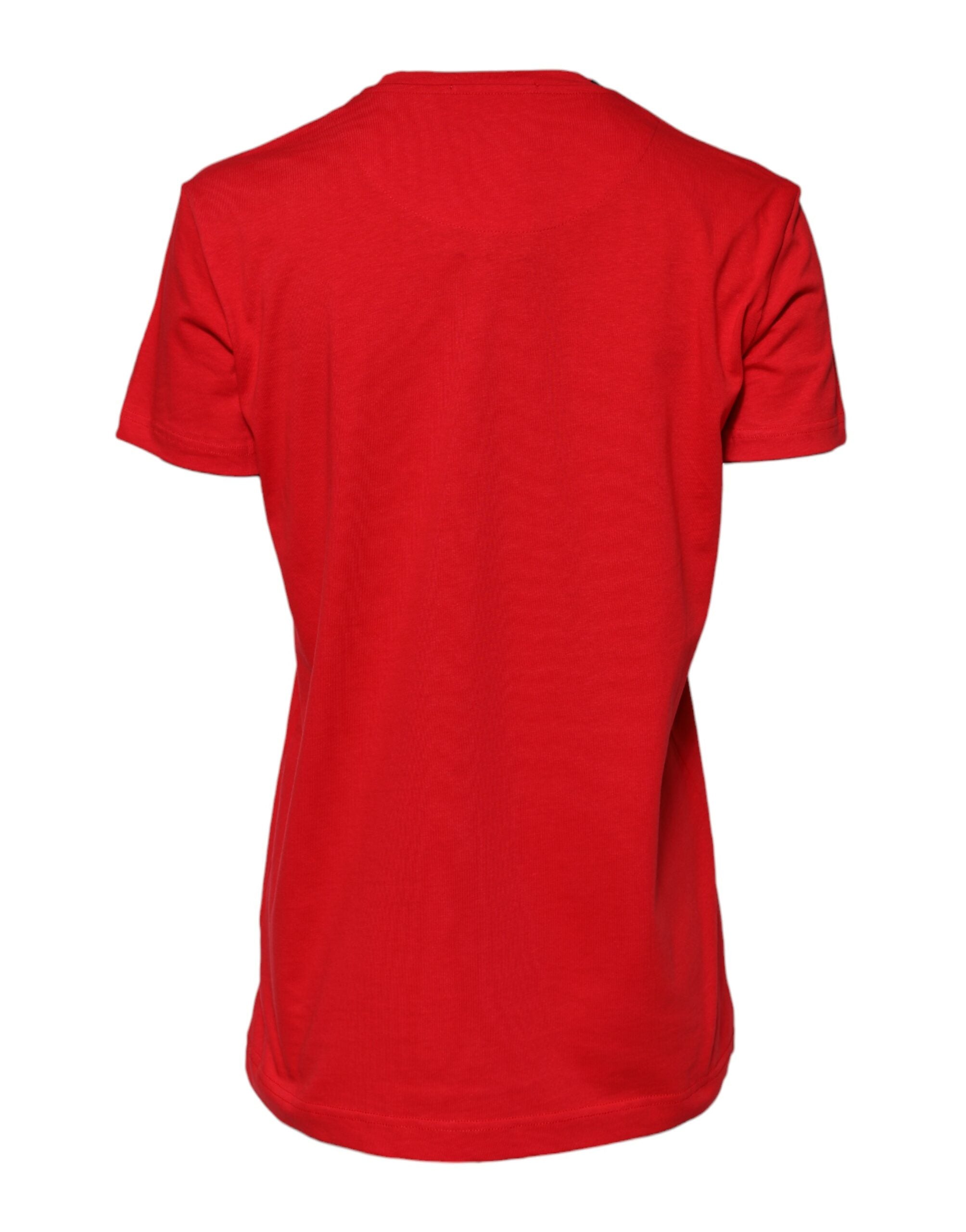 Red Short Sleeves Crew Neck Casual Top T-shirt