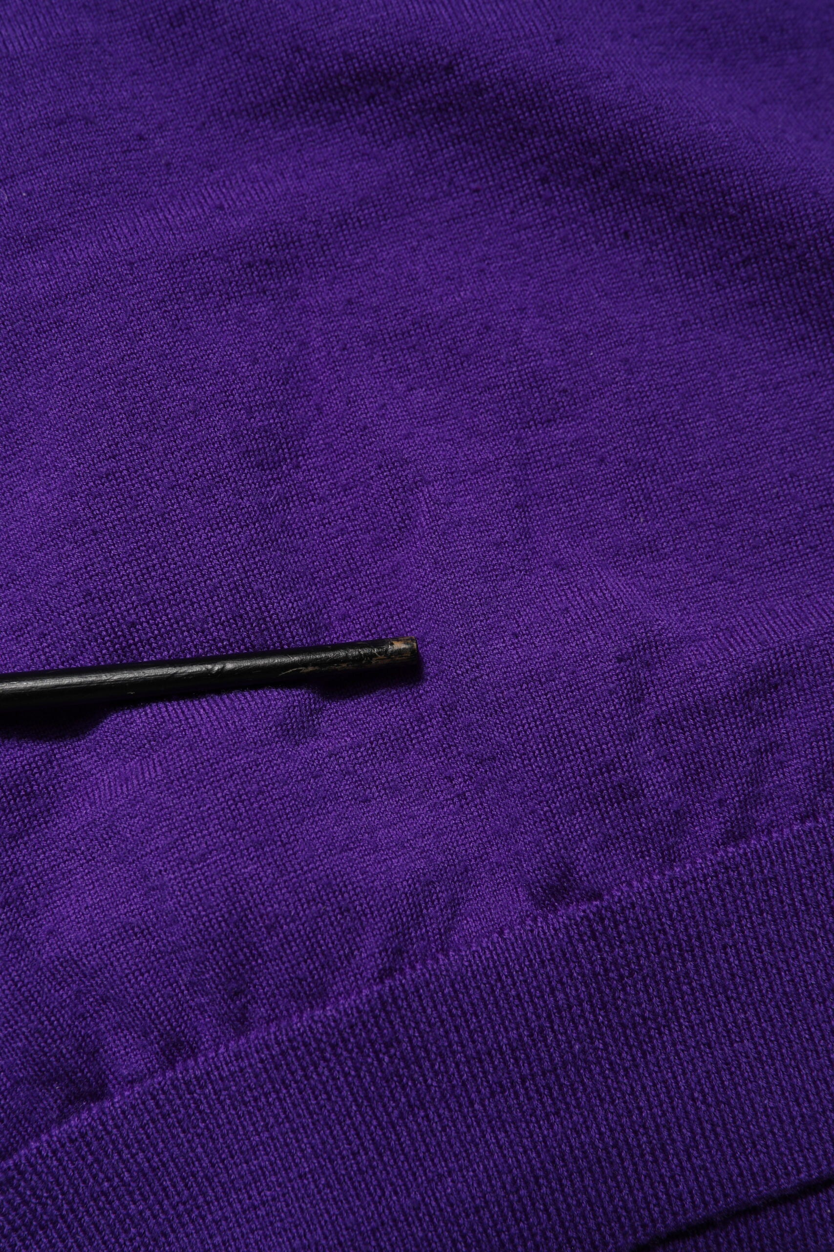 Purple Wool Knit V-neck Cardigan Sweater