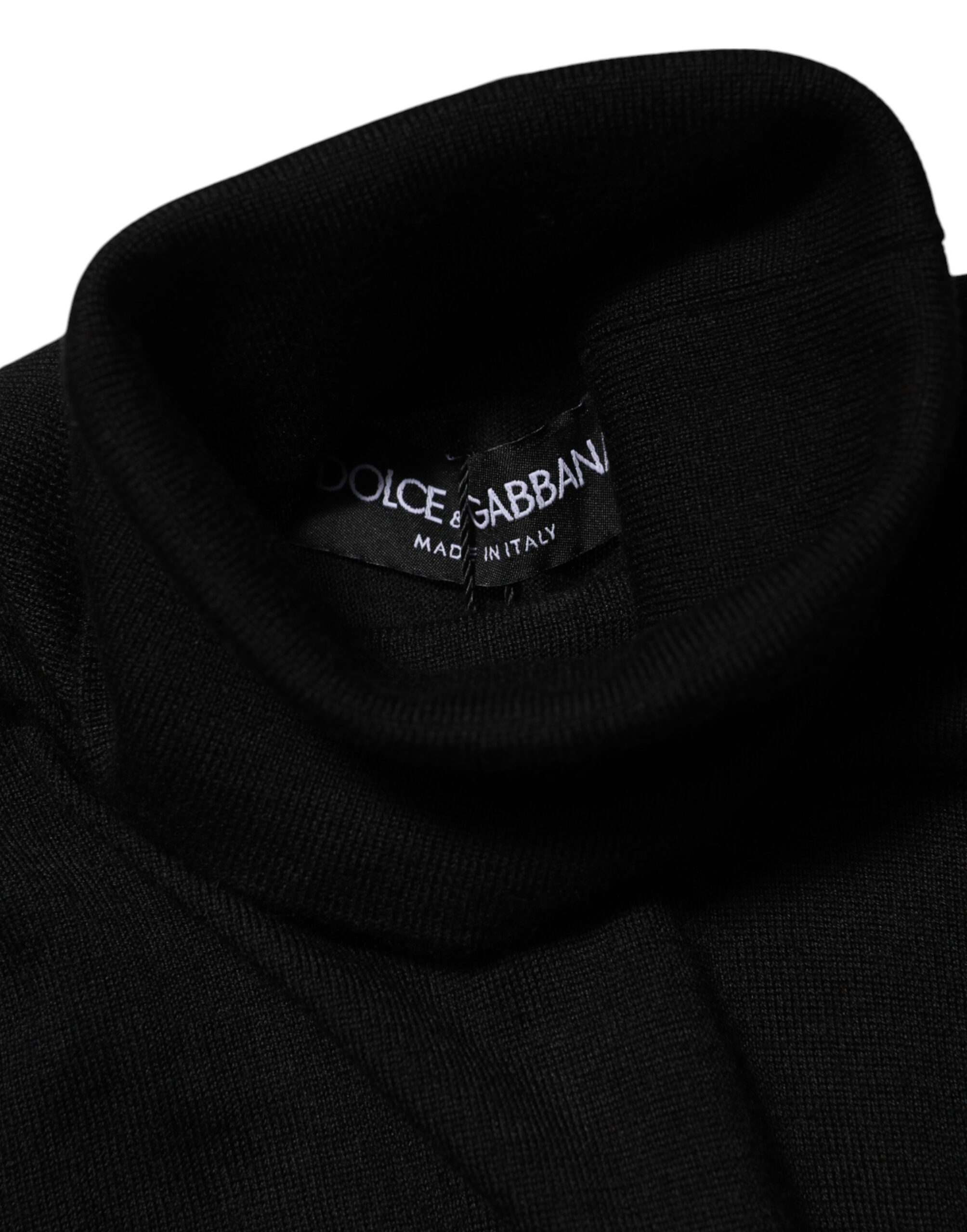 Black Cashmere Turtleneck Pullover Sweater