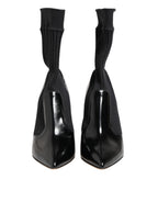 Black Stretch Stilettos Booties Socks Shoes