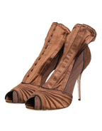 Brown Bette High Heeled Ankle Boots Shoes