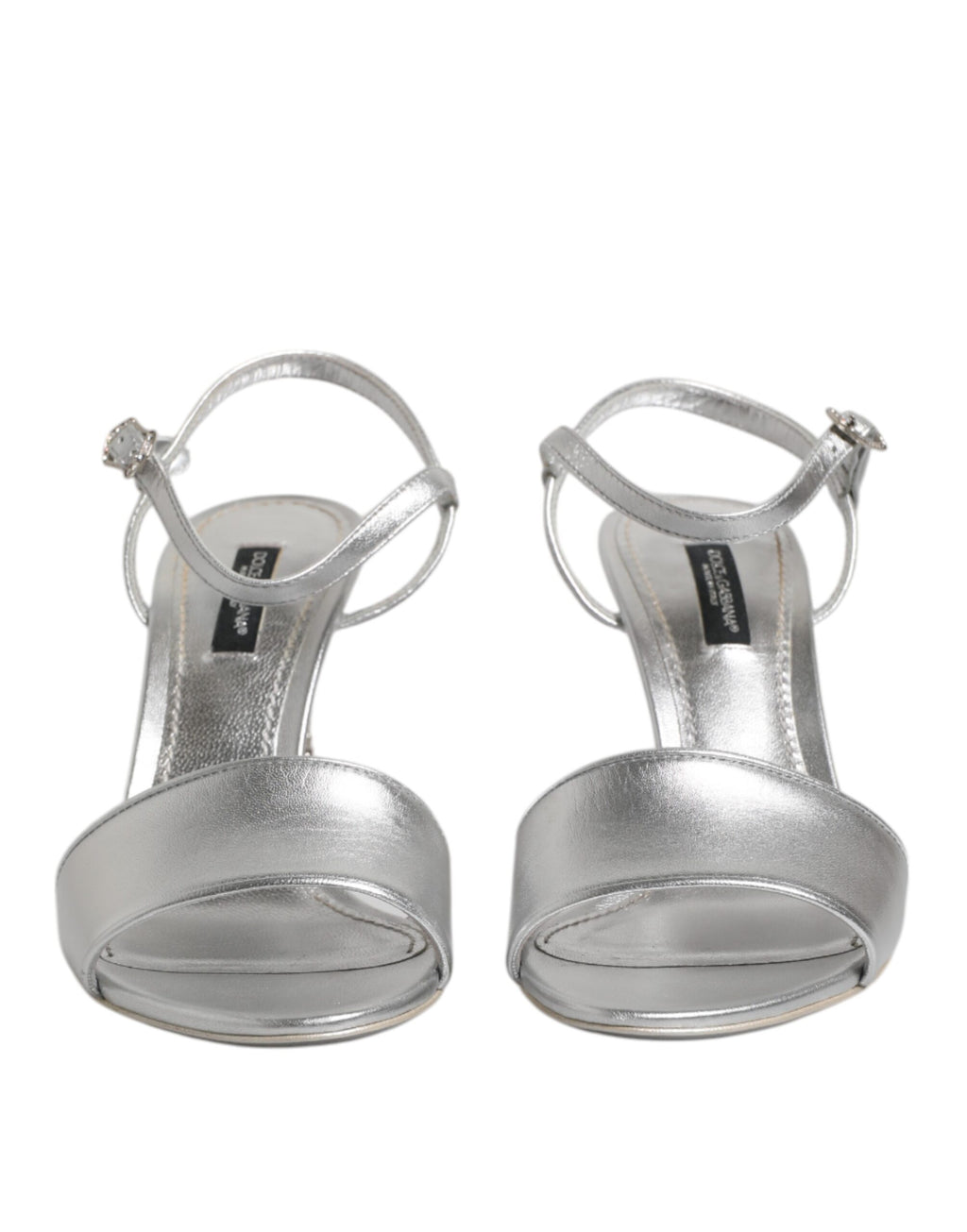 Silver KEIRA Heels Ankle Strap Sandals Shoes