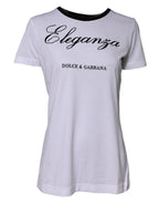 White Eleganza Cotton Crew Neck Tee T-shirt