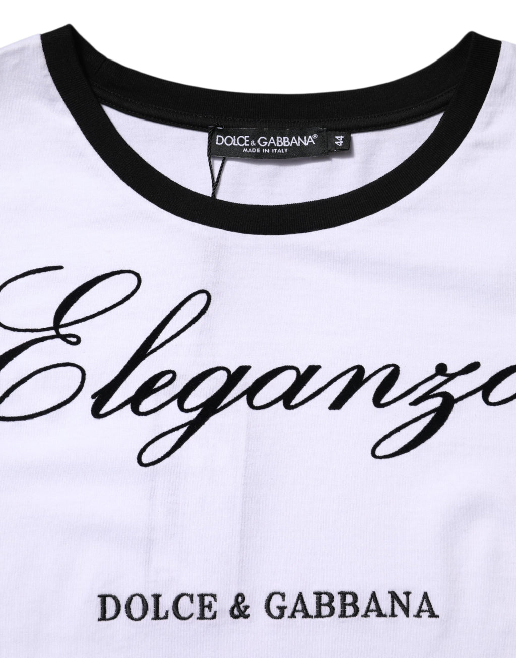 White Eleganza Cotton Crew Neck Tee T-shirt
