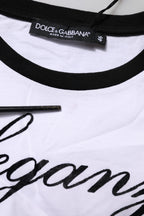 White Eleganza Cotton Crew Neck Tee T-shirt