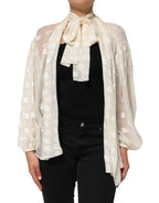 Off White Logo Monogram Ascot Collar Top