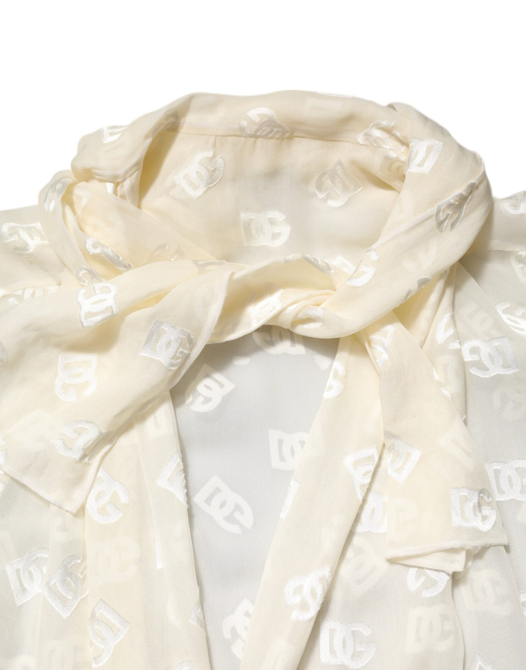 Off White Logo Monogram Ascot Collar Top