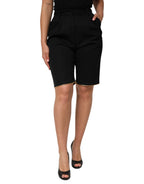 Black Zip Detailed Wool Straight Leg Pants