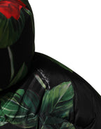 Multicolor Floral Puffer Coat Full Zip Jacket