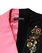 Multicolor Patchwork Embellished Coat Jacket