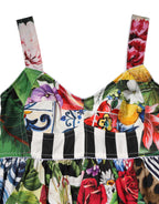 Multicolor Patchwork Cotton AlineMini Dress