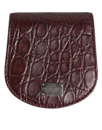 Burgundy Exotic Skin Coin Condom Case Holder Pocket Wallet