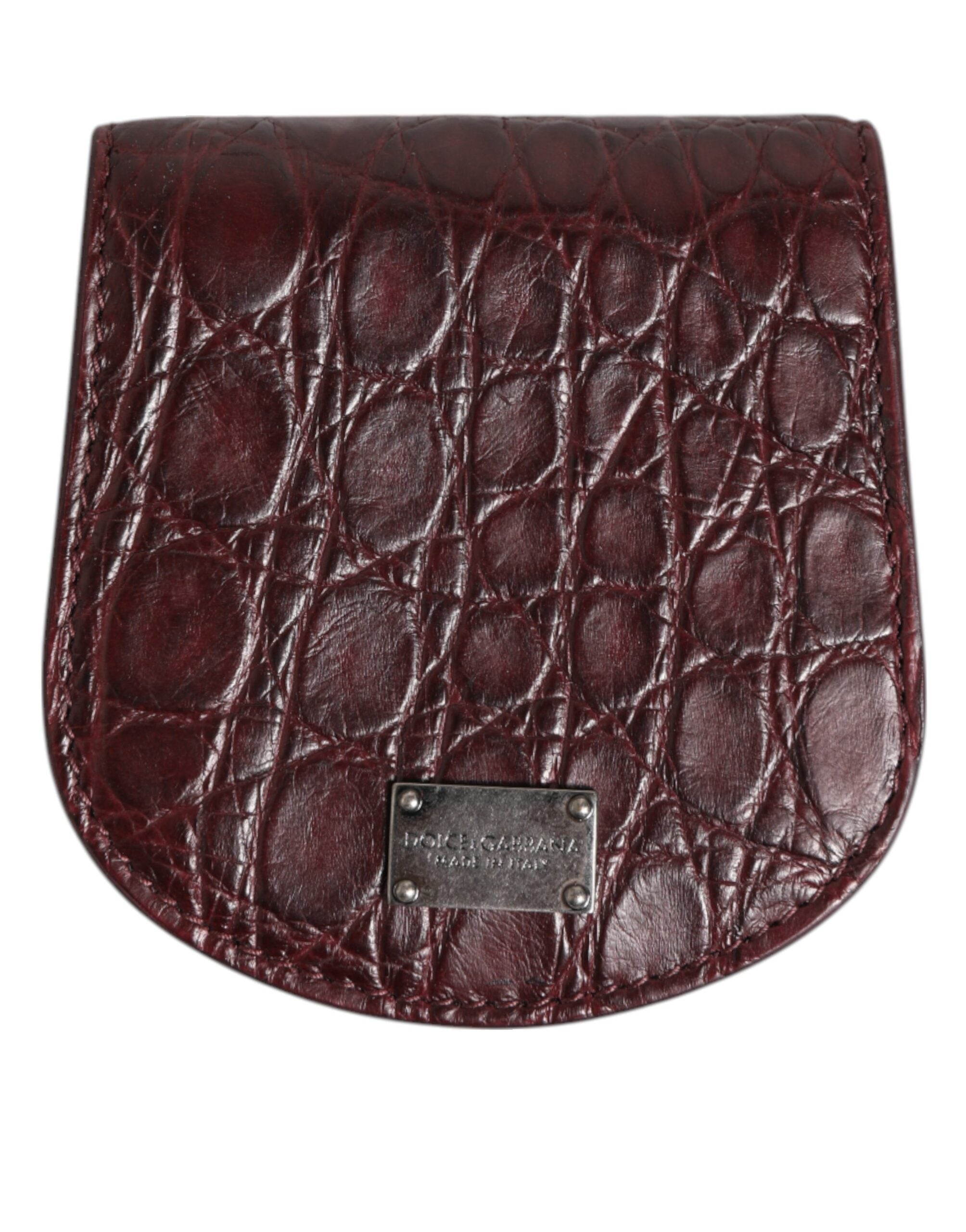 Burgundy Exotic Skin Coin Condom Case Holder Pocket Wallet