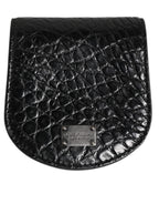 Black Exotic Skin Coin Condom Case Holder Pocket Wallet