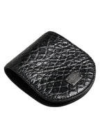 Black Exotic Skin Coin Condom Case Holder Pocket Wallet