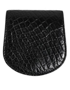 Black Exotic Skin Coin Condom Case Holder Pocket Wallet