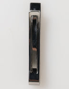 Silver Tone Brass Logo Branded Men Accessory Tie Clip Bar