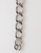 Silver Tone Brass Chain Lobster Clasp DG Logo Bracelet