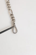 Silver Tone Brass Chain Lobster Clasp DG Logo Bracelet