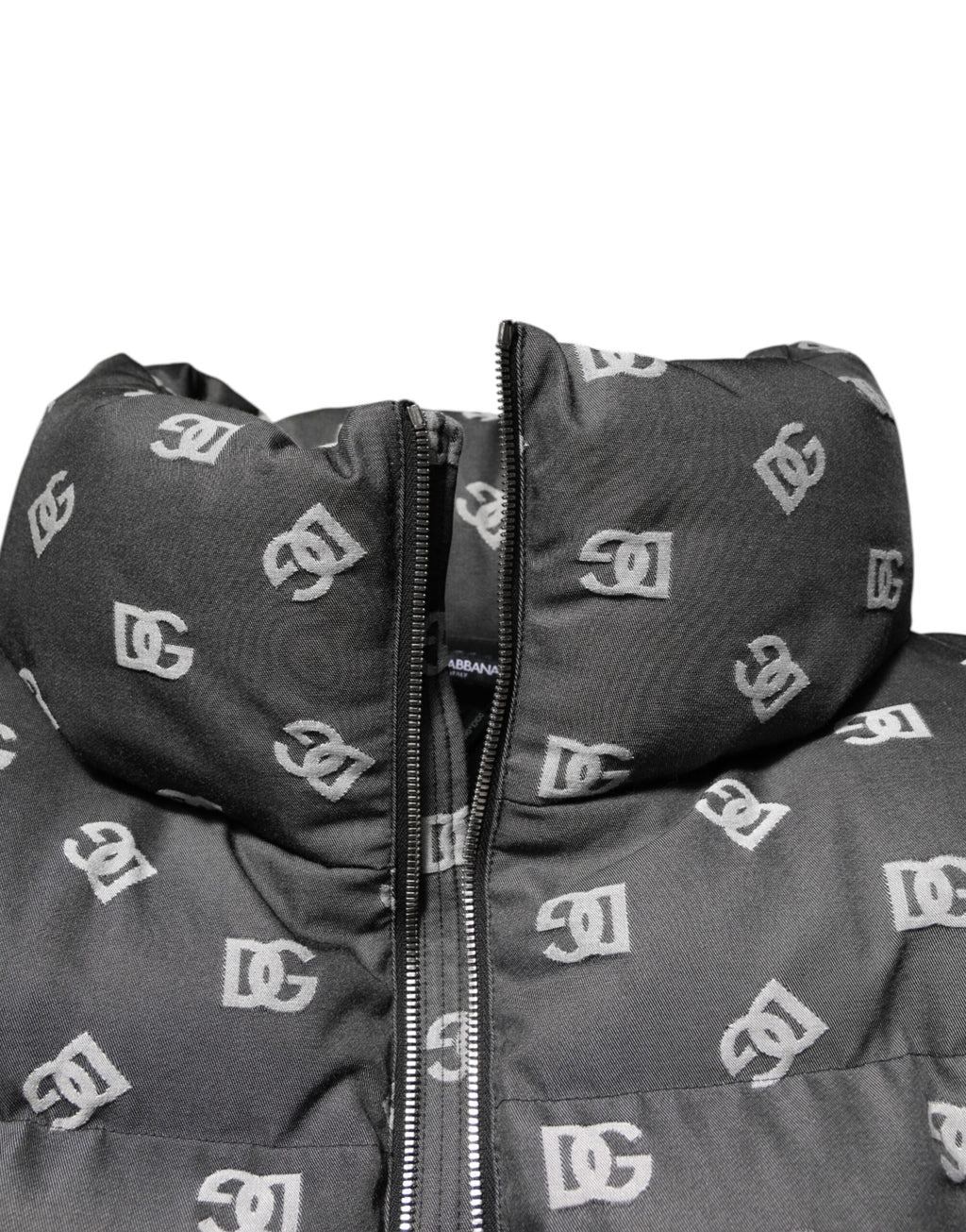 Black DG Monogram Full Zip Puffer Men Jacket