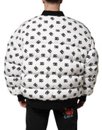 White DG Monogram Full Zip Quilted Jacket