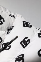 White DG Monogram Full Zip Quilted Jacket