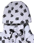 White DG Monogram Hooded Quilted Jacket
