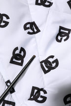 White DG Monogram Hooded Quilted Jacket