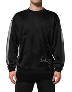 Black Polyester Pullover Sweatshirt Sweater