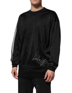 Black Polyester Pullover Sweatshirt Sweater