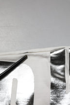 White Metallic Print Cotton CrewNeck T-shirt