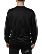 Black Polyester Pullover Sweatshirt Sweater