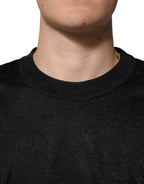 Black Polyester Pullover Sweatshirt Sweater