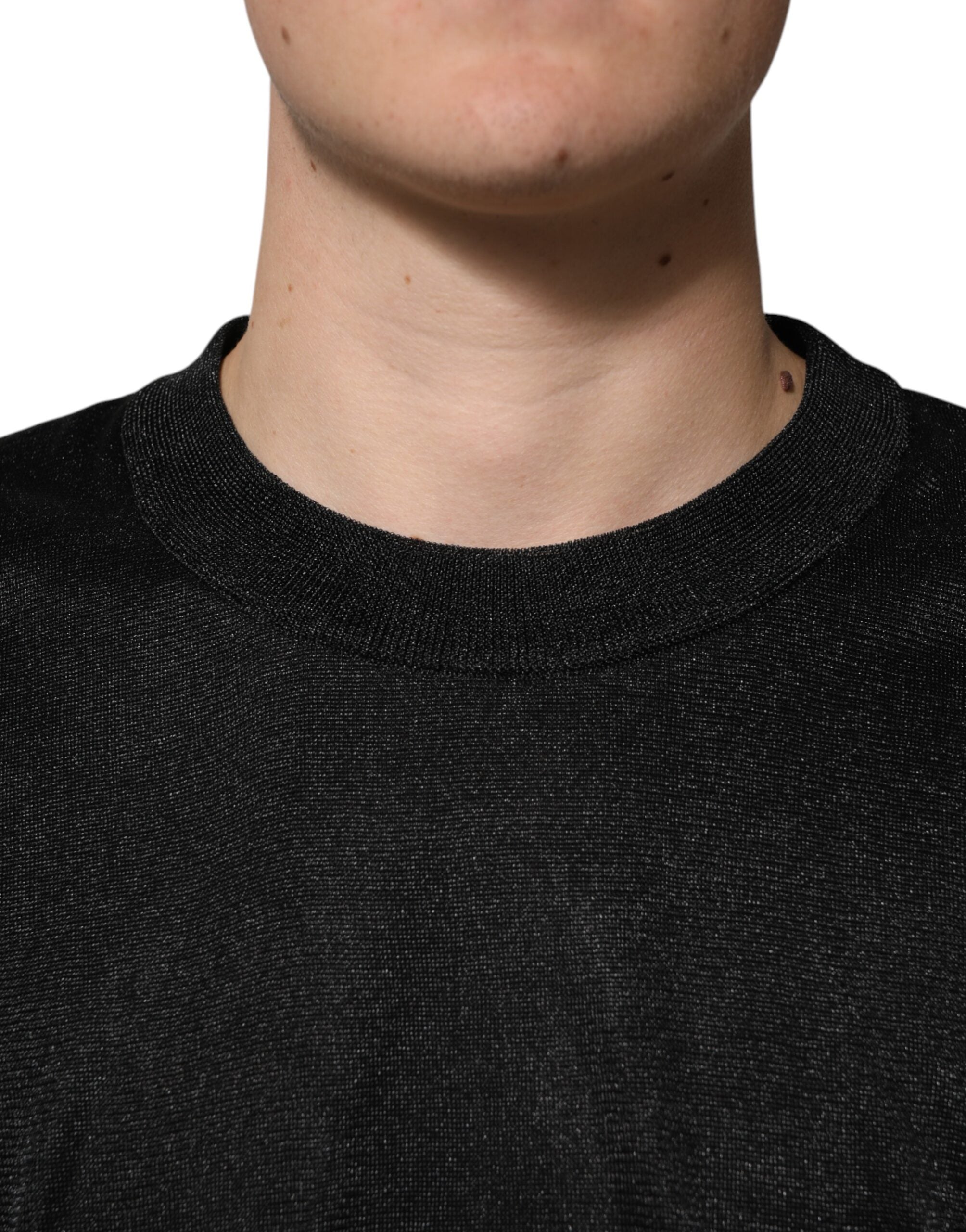 Black Polyester Pullover Sweatshirt Sweater