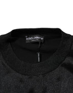 Black Polyester Pullover Sweatshirt Sweater