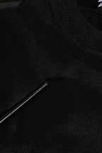 Black Polyester Pullover Sweatshirt Sweater