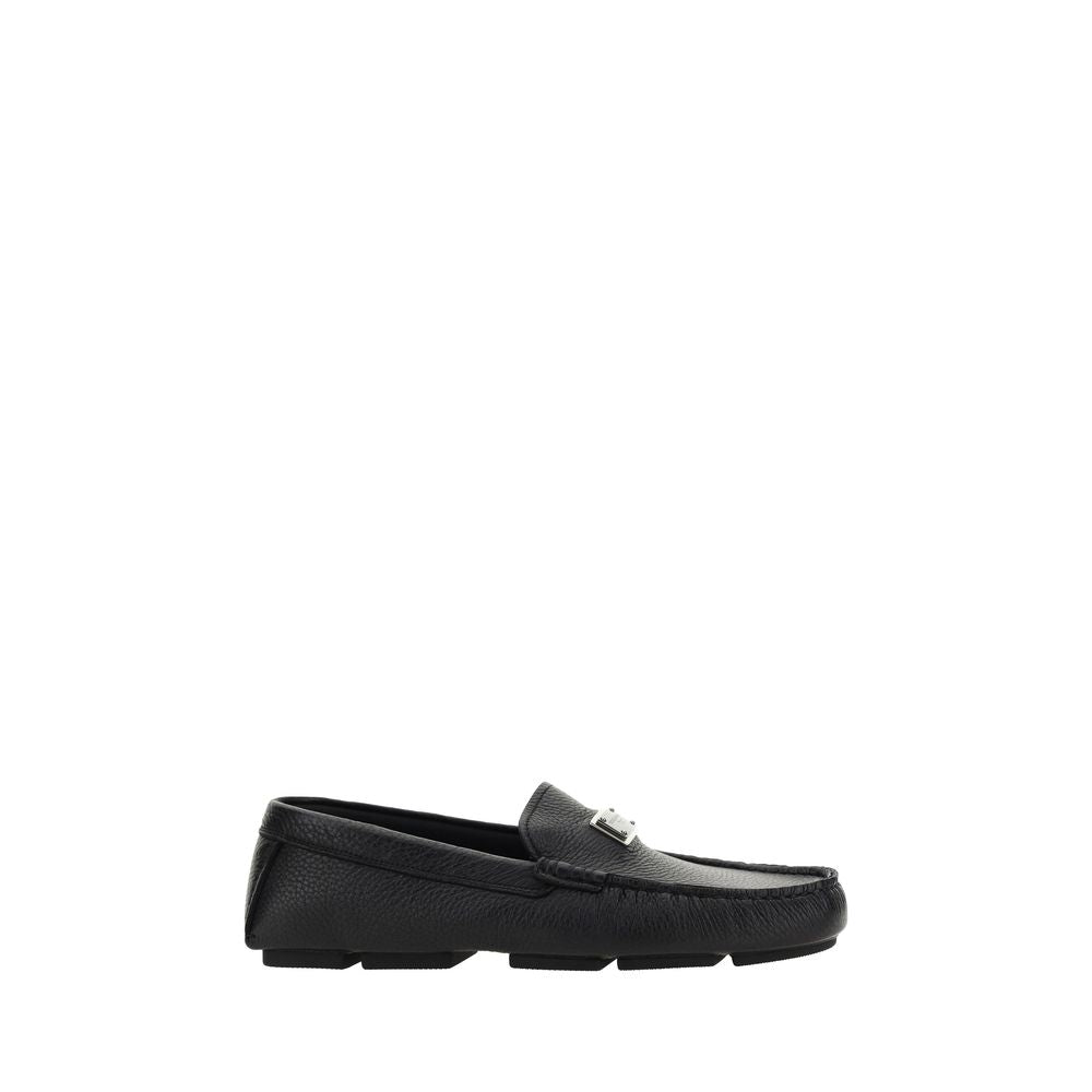 Black Calf Leather Bos Taurus Slip-On Loafers