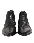 Black Chelsea Slip On Men Ankle Boots Shoes