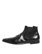 Black Chelsea Slip On Men Ankle Boots Shoes