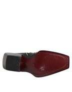 Black Crystal Cowboy Leather Men Boots Shoes